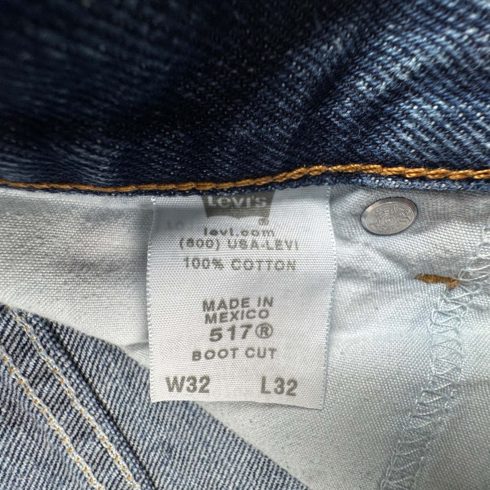 Levi's 517 Bootcut Jeans Mens 32x31 Blue Denim Classic Fit 5-Pocket Cotton Y2K - Picture 12 of 16
